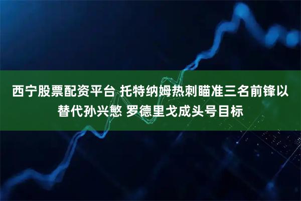 西宁股票配资平台 托特纳姆热刺瞄准三名前锋以替代孙兴慜 罗德里戈成头号目标